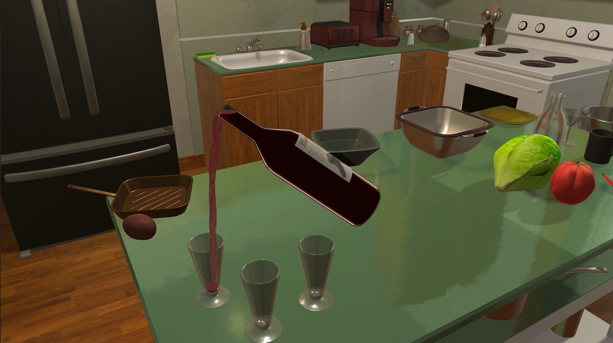 iTHOR scene example where the agent needs to pour liquid into a glass.