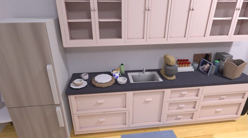 High-fidelity Habitat Replica CAD environment reconstructed from detailed indoor scene scans.