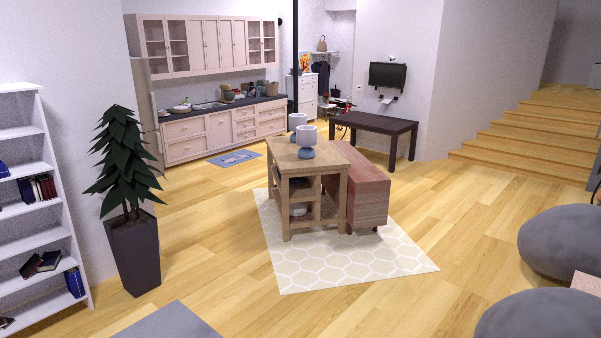 High-fidelity Habitat Replica CAD environment reconstructed from detailed indoor scene scans.