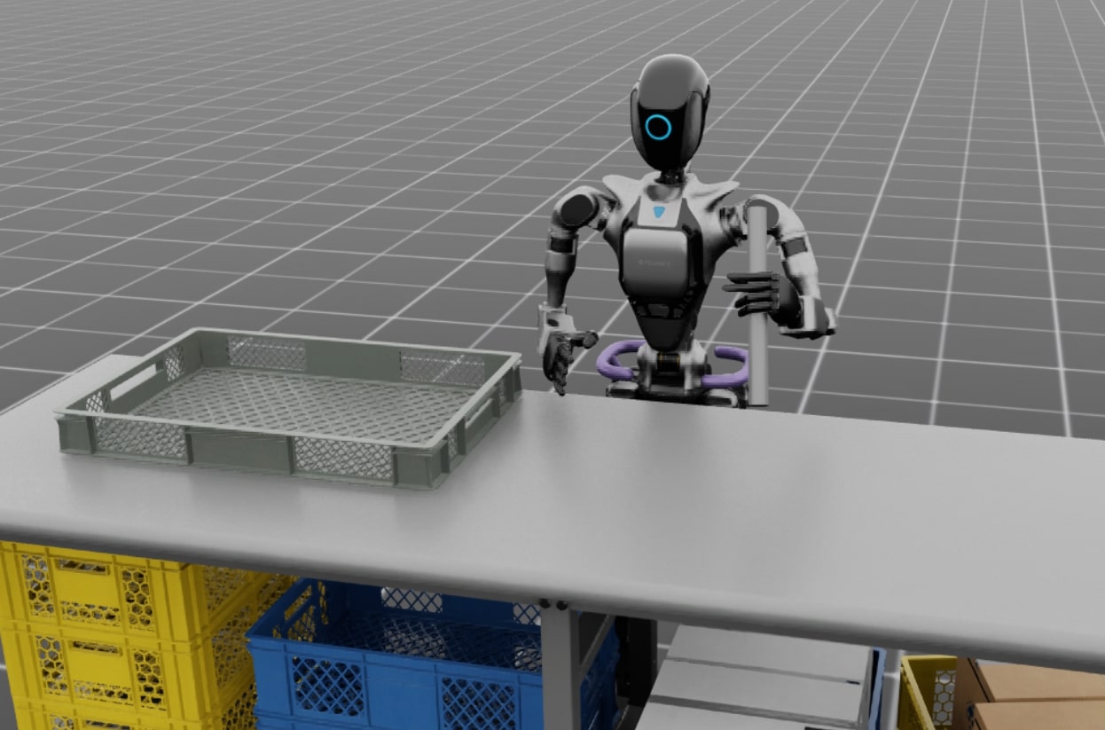 Pick up and place an object in a basket with a GR-1 humanoid robot.