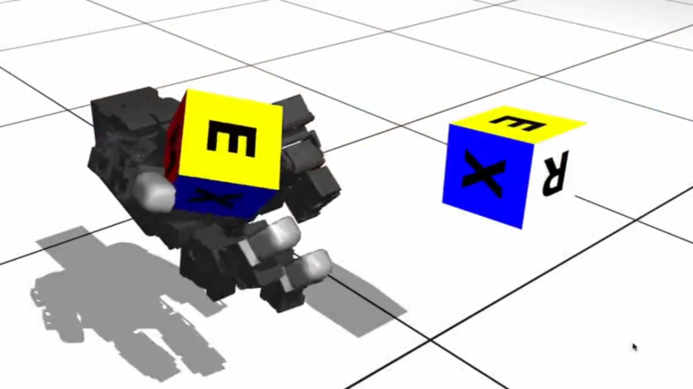 Agent controlling a simulated robotic hand to perform precise hand manipulation tasks.