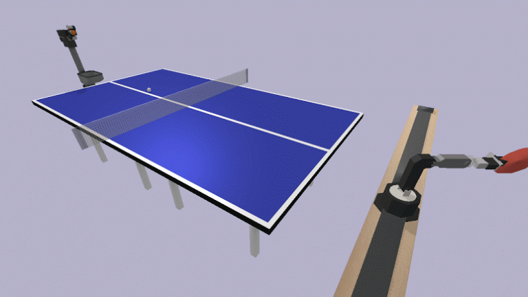Table tennis scene example.