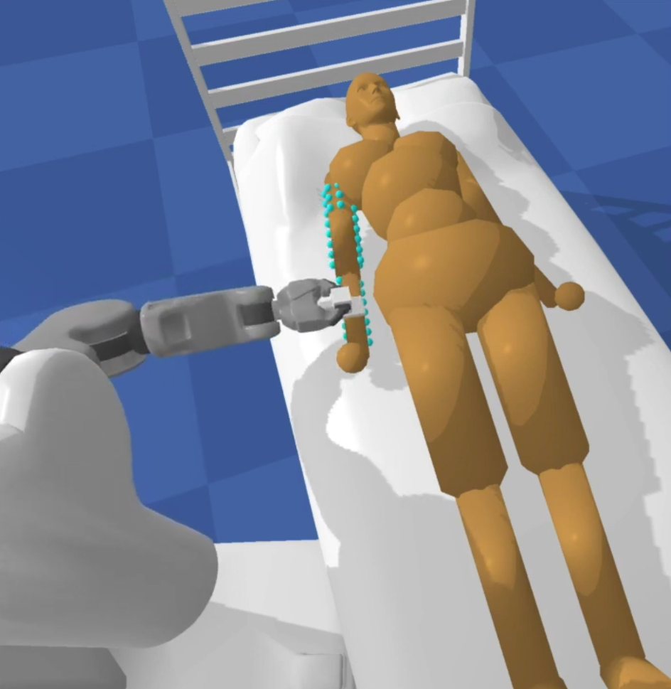 Robot assistance task where the agent needs to treat a patient.