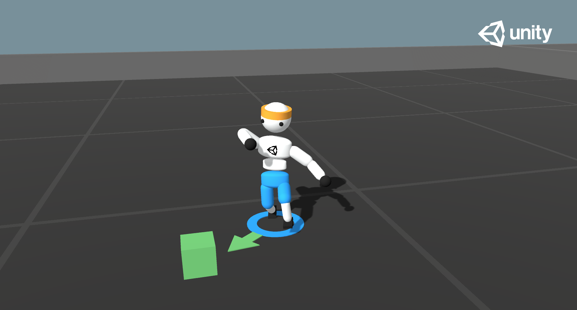 Physics-based Humanoid agents with 26 degrees of freedom. The agents must move its body toward the goal direction without falling.
